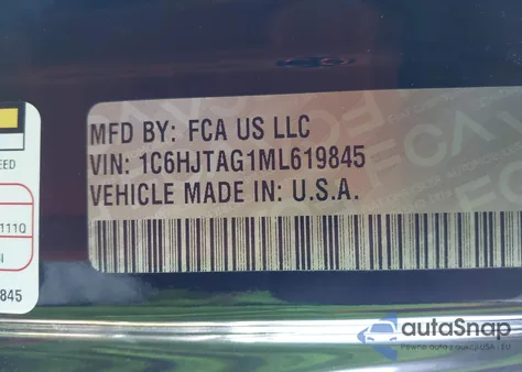 2021 Jeep Gladiator Willys Sport 4X4 from USA, damaged, VIN 1C6HJTAG1ML619845